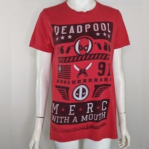 Dead Pool Small Tshirt Distressed Red
